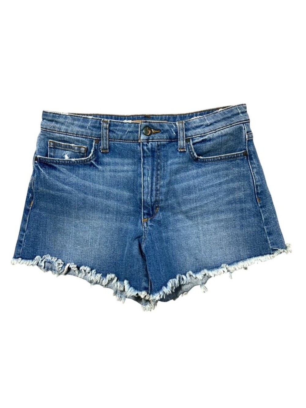 Joes Women's Sz 29 Denim Distressed High-Rise Cutoff Shorts Blue Raw Hem